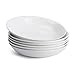 Teocera Pasta Bowls, Salad Serving Bowls Set, Wide and Shallow, 22 Ounce Porcelain Bowl, Microwave and Dishwasher Safe - Set of 6, White
