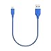 Anker Powerline 1ft Apple MFi Certified Short Lightning to USB Cable Sturdy Charging Cord for iPhone 5/5s/5c 6/6 Plus 6s/6s Plus 7/7 Plus, iPad Mini/Air/Pro iPod Touch(Blue)