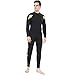 Dark Lightning Full Body Mens Scuba Neoprene Wetsuit, 3mm Premium Stretch CR Diving Wet Suits in Cold Water, Suitable for Snorkeling/Kayaking/Canoeing, Black,XL Size