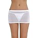 YiZYiF Women's Mesh Transparent Sheer Short Dresses Tight Hip Mini Skirts White