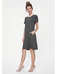 Weintee - Vestido suelto casual con bolsillos para mujer