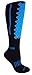 MOXY Socks Black with Blue Helix Deadlift Fitness Knee-High Socks