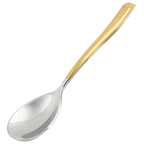 uxcell Stainless Steel Tableware Flatware Cake Soup Spoon 14cm Long Silver Tone Gold Tone
