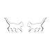 LUHE Cat Earrings Sterling Silver Cute Hypoallergenic Kitten Cat Jewelry for Women (Cat stud earrings)