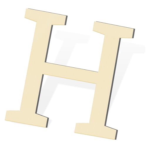 Wooden Letters for Wall Decor 12 Inch Large Wooden Letter H for Crafts Unfinished Blank Alphabet Wood Letters DIY Paint Home Party Wedding Decorations