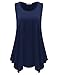 BELAROI Womens Plus Size Tank Tops Summer Sleeveless Scoop Neck Tunic Shirts Casual Loose T-Shirts Blouse(3X,Navy Blue)