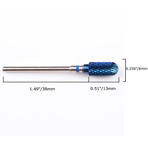 MZCMSL 3/32" Safety Nail Drill Bits Blue Nano Coating Carbide Bit Medium Grit Nail Art Tools
