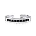 Rhodium Plated Sterling Silver Toe Rings Round Cut Cubic Zirconia Channel Set Black