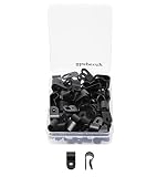 Shapenty Black Nylon Screw Mounting R Type Cable Clamp Fastener Plastic Wires Cord Clip Fixer Holder Organizer for 3/8 Inch /9.5mm Diameter Wire Rope Tube Management, 60Pieces/Box