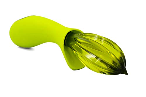 Kitchen Details Fun Colors Counter Safe Citrus Reamer with Clean Resting Silicone Handle and Integrated Anti-Drip Collar Perfect for Juicing Lemon, Lime and Orange Juice BPA Free (Lime)