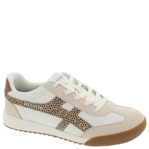 Skechers Women’s Zinger-Concrete Safari Sneaker, White/Leopard, 10
