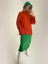 Women's Oversized Turtleneck Sweater Long Sleeve
