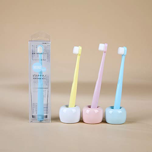 jiumoji 1PC Ultra-Soft Nano Wave Toothbrush Oral Care Couple Holder Travel Daily Necessities (-Yellow, 14.5cm)