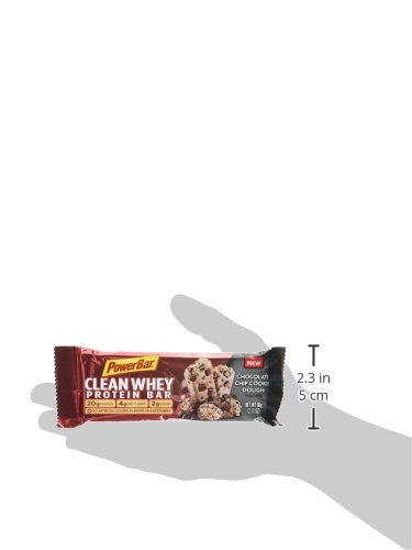 PowerBar Clean Whey Bar, Chocolate Chip Cookie Dough, 2.12 oz Bar, (16 Count)