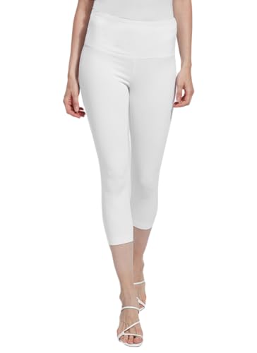 Lyssé womens Denim Capri Legging Pants, White, X-Small US
