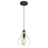 Westinghouse 6102600 Industrial One-Light Adjustable Mini Pendant with Handblown Clear Glass, Oil Rubbed Bronze Finish (Tools & Home Improvement)
