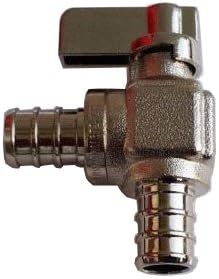 10 PIECES XFITTING 1/2" PEX MINI SHUT OFF ANGLE BALL VALVE, FULL PORT, 1/4-TURN, BRASS