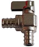 10 PIECES XFITTING 1/2" PEX MINI SHUT OFF ANGLE BALL VALVE, FULL PORT, 1/4-TURN, BRASS