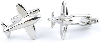 1 Pairs Men Boy Jewelry Cufflinks Cuff Links Party Favors Gift Wedding XL003 Shinny Silver Aircraft