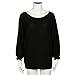 haoricu Women Blouse, Fall Women Oversized Batwing Knitted Pullover Loose Sweater T Shirt (Black, One Size)