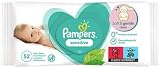 Pampers Sensitive Baby Wipes 260 Wipes 5 x 52 Dermatologist Tested Free of