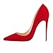 FSJ Women Sexy Suede Pointed Toe Pumps 12 cm High Heels Stilettos Prom Shoes Size 6 Red