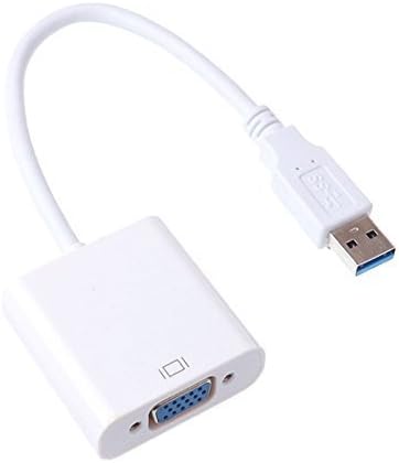 Premium USB 3.0 to VGA Adapter Converter, Jackiey Mini Full HD External Video Card Multi Monitor Adapter USB to VGA Adapter Converter Support Max Resolution 1080p for Win 7 8 10(white)