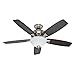 Hunter Indoor Ceiling Fan with light and pull chain control - Banyan 52 inch, Brushed Nickel, 53175