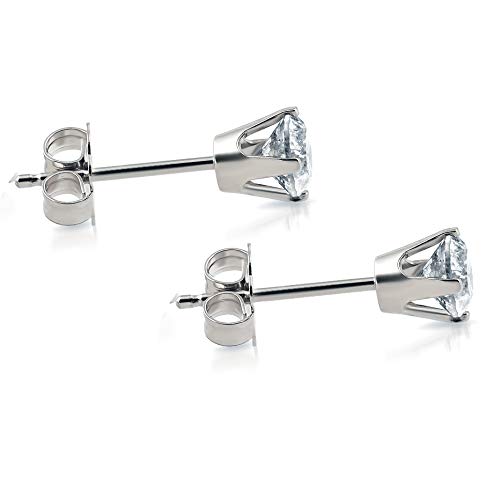 1/2Ct Round Brilliant Cut Diamond Stud Earrings in 14K Gold Classic Setting