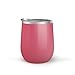 Maars Bev Stainless Steel Stemless Wine Glass Tumbler with Lid, Vacuum Insulated 12 oz Cup | Spill Proof, Travel Friendly, Fun Cocktail Drinkware - Coral
