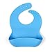 Silicone Baby Bib with Pocket Set of 3 - Waterproof Bibs for Boys and Girls Comfortable for Babies and Toddlers with Large Food Catcher Easily Wiped Clean Roll Up to Travel (Blue Green Purple)