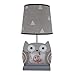 Bedtime Originals Little Rascals Owl Picture Frame Lamp with Shade & Bulb, Gray/White
