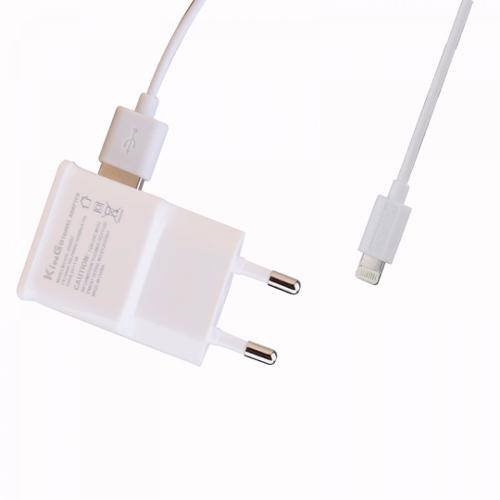 Kit Carregador 2x1 Lightning Kingo Compatível Para Iphone 7 - Upcase