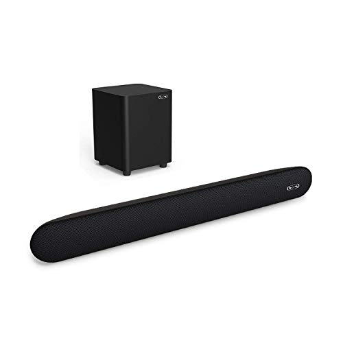 BYL 2.1 Channel 140 Watt Sound Bar with Wireless Subwoofer Home Theater System (Renewed)