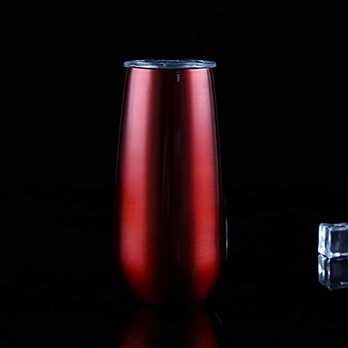 Elaco 1 X 6OZ Stainless Steel Stemless Wine Water Cup 6OZ Stainless Steel Stemless Wine Water Cup Double Wall Vaccum Insulation (C)