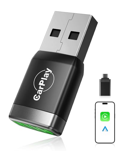 【2026 Advanced】WityEye Mini CarPlay and Android Auto Wireless Adapter, V5.3 Bluetooth, Dual Band WiFi 6, Fast & Stable Connection, USB C/A, for Apple iPhone iOS 10+, Smartphone Android 11+