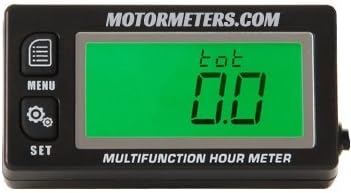 Motormeters® Deluxe Digital Back-light Hour Meter Tachometer - Water Proof (Voltage/Hour)