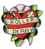 Adam Potts - Roller Derby Tattoo Heart - Mini Sticker / Decal