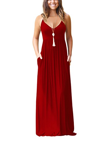 Chic-Lover Women's Loose Plain Maxi Dress Casual Flowy Vacation Long Dresses with Pockets