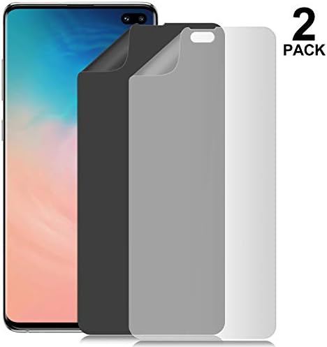 VitaVela Galaxy S10 Screen Protector, TPU Film in-Screen Fingerprint Support,Easy Installation, Full Coverage, Bubble Free,(HD/Privacy) 2 Pack, for Samsung Galaxy S10 (6.1")
