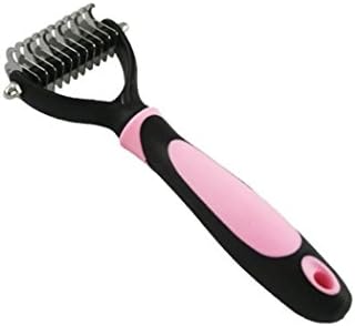 Ocathnon Pet Dematting Combs&amp;Brus for Shaggy Dogs/Maine Coon Cats/Persian Cats 11 Blades Stainless Steel (Pink)