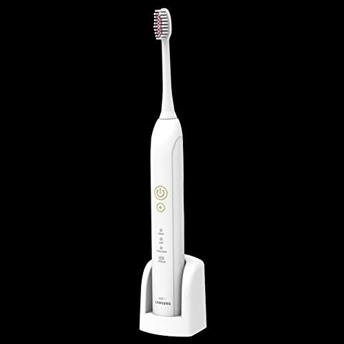 Lansung sonic rechargeable electric toothbrush For Kids And Adult Dentists recommend 3 modes vibration sound small with 4 replacement head 1charging base and 1 suitcase (blue)