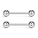 Ruifan Mix Color 316L Stainless Steel Nipple Shield Tongue Barbell Ring Bar Body Piercing 14G 12PCS