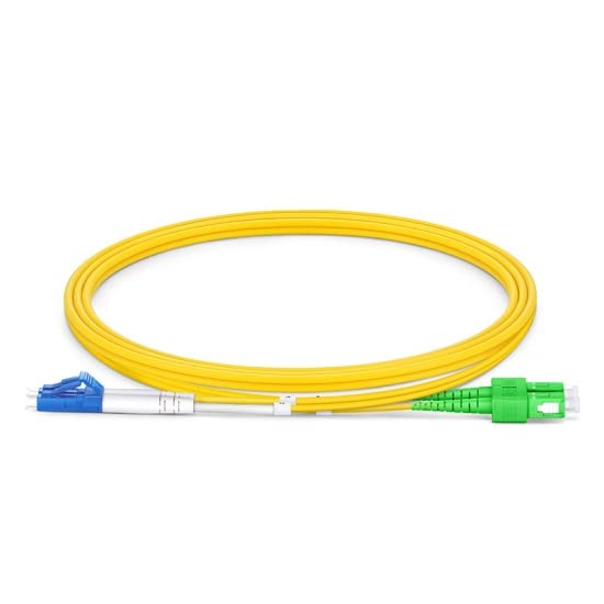 CHB 5 Meter Duplex Fibre Optic Patch Cable SC LC FC E2000 APC UPC Single Mode OS2 9/125 Yellow Patch Lead 2mm Fiber Patchcord (SC/APC - LC/UPC)