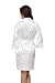 Vogue Bridal Womens Satin Robe Short Kimono, Bride Bridesmaid Robes with Silver Rhinestones, Wedding Party Bridal Robes- Bride White XL