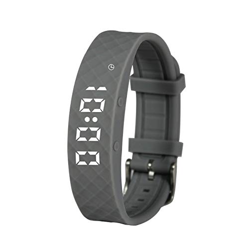 Grey Pivotell Vibratime: Vibrating Pill Reminder Alarm Watch - with up to 12 Daily Alarms - Rechargable (USB charger included)