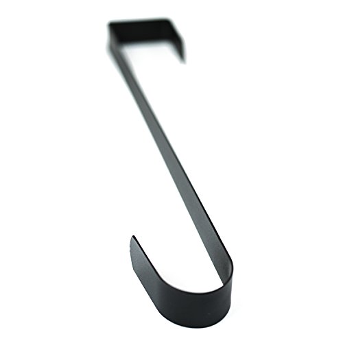 image for Black Metal Home Over The Door Wreath Hanger for Bathroom, Bedroom, Co