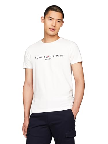 Tommy Hilfiger Men’s Embroidered Logo Tee Snow White