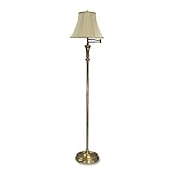 LEDU CORPORATION Antique Floor Desk Lamp with Swing Arm Bell Shade, 60-Inch, Brass, Office Central