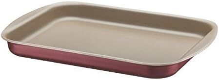 Tramontina Brasil 28cm 2L Red Aluminum Flat Roasting Pan with Interior and Exterior Starflon Max PFOA Free Nonstick Coating